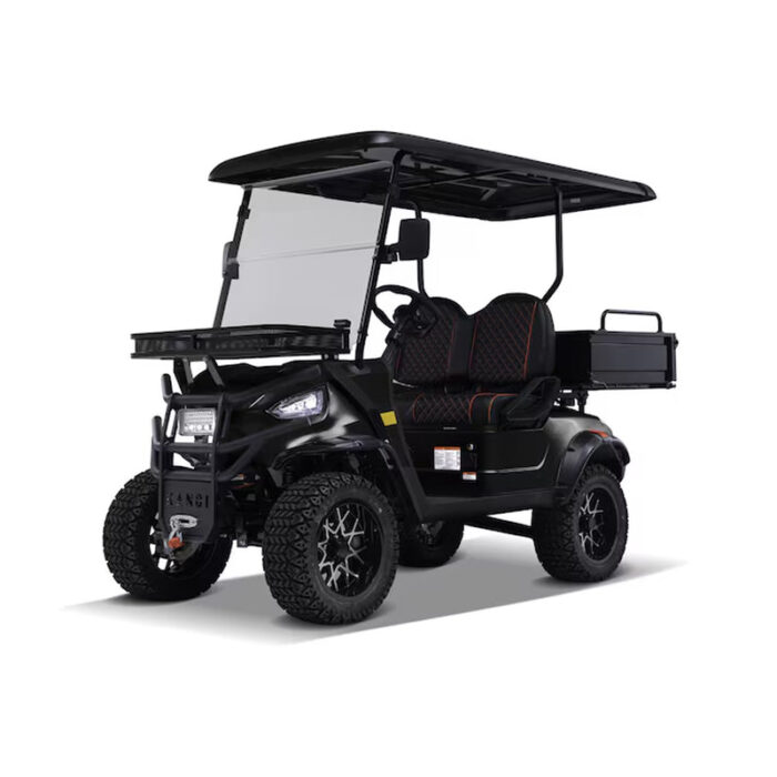 Ranch 2 Seat Electric Golf Cart with Lithium Battery and Tilting Cargo Bed - Red