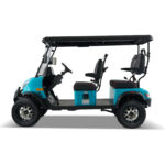 Pro Forward Facing 4 Seat Electric Golf Cart with Lithium Battery- Turquoise