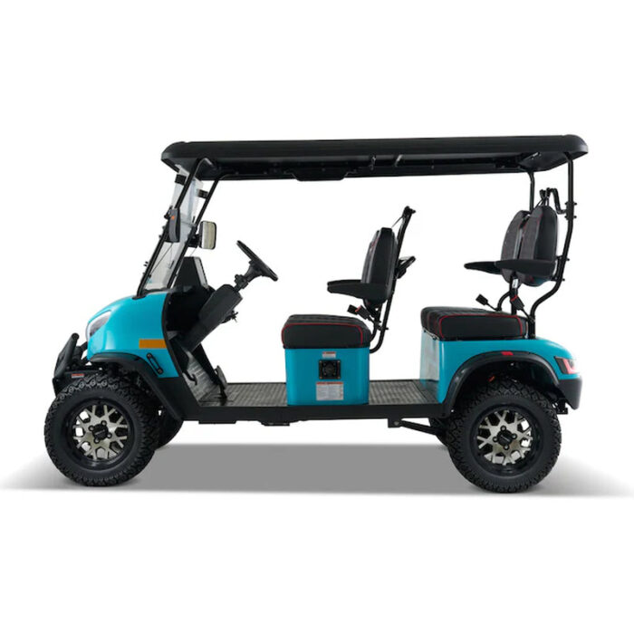 Pro Forward Facing 4 Seat Electric Golf Cart with Lithium Battery- Turquoise