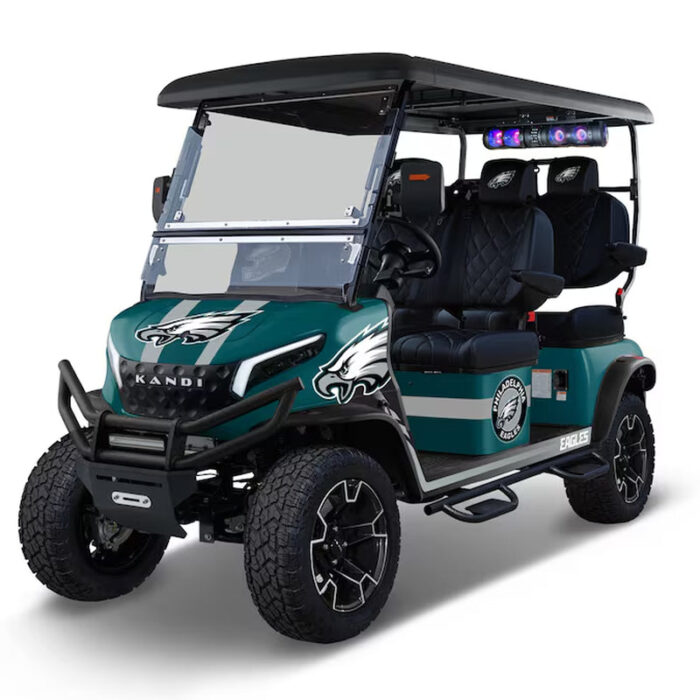 Dallas Cowboys, 4 Seat Electric Golf Cart with Lithium Battery, Max Speed 20 MPH, NFL Licensed