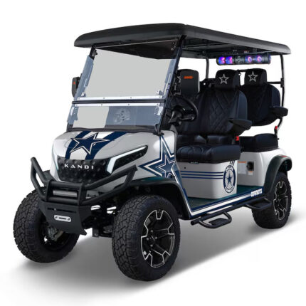 Dallas Cowboys, 4 Seat Electric Golf Cart with Lithium Battery, Max Speed 20 MPH, NFL Licensed