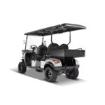 Ranch 4 Seat Electric Golf Cart with Lithium Battery and Tilting Cargo Bed- Silver
