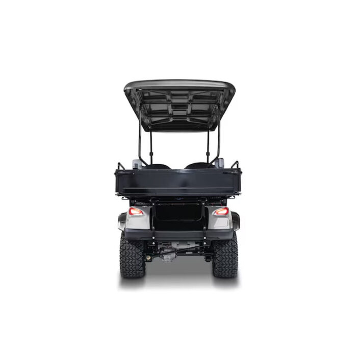 Ranch 4 Seat Electric Golf Cart with Lithium Battery and Tilting Cargo Bed- Silver