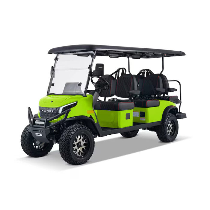 Pro 6 Seat Electric Golf Cart with Lithium Battery- Green