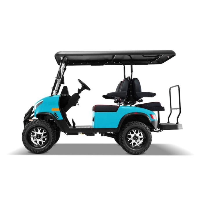 Pro 4 Seat Electric Golf Cart with Lithium Battery- Turquoise