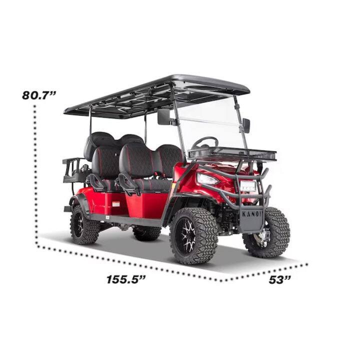 Kruiser 6 Seat Electric Golf Cart with Lithium Battery- Matte Black
