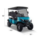 Pro Forward Facing 4 Seat Electric Golf Cart with Lithium Battery- Turquoise