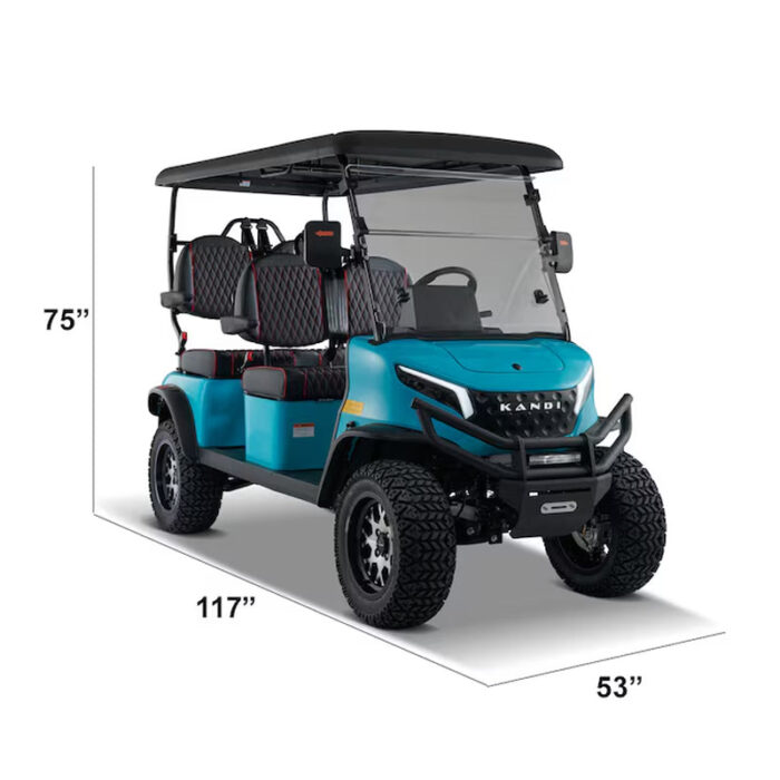 Pro Forward Facing 4 Seat Electric Golf Cart with Lithium Battery- Turquoise