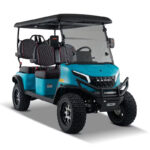 Pro Forward Facing 4 Seat Electric Golf Cart with Lithium Battery- Turquoise