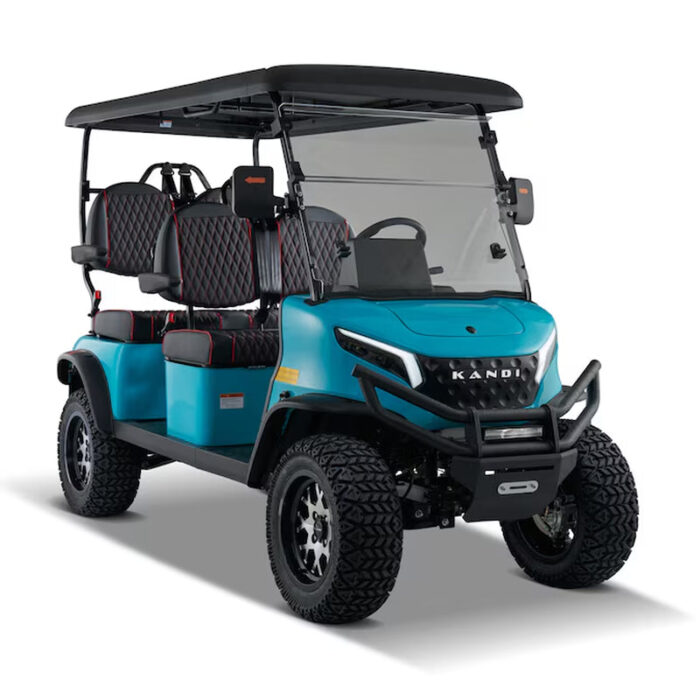 Pro Forward Facing 4 Seat Electric Golf Cart with Lithium Battery- Turquoise