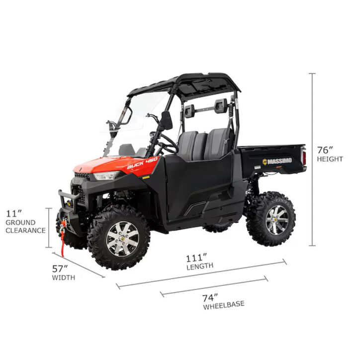 Buck 450 4WD 352Cc Gas UTV with Dump Bed Red