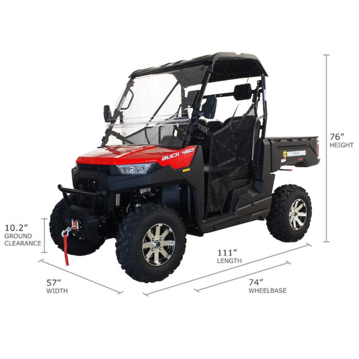 Buck 450 4WD 352Cc Gas UTV with Dump Bed Red