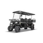 Ranch 4 Seat Electric Golf Cart with Lithium Battery and Tilting Cargo Bed- Silver