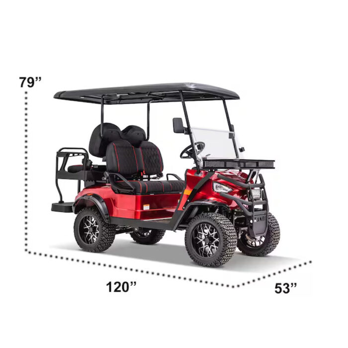 Kruiser 4 Seat Electric Golf Cart with Lithium Battery - Silver