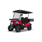 Ranch 2 Seat Electric Golf Cart with Lithium Battery and Tilting Cargo Bed - Red