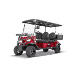 Ranch 4 Seat Electric Golf Cart with Lithium Battery and Tilting Cargo Bed- Silver