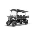 Ranch 4 Seat Electric Golf Cart with Lithium Battery and Tilting Cargo Bed- Silver