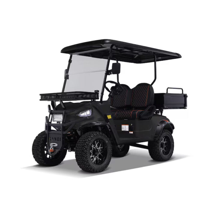 Ranch 2 Seat Electric Golf Cart with Lithium Battery and Tilting Cargo Bed - Red