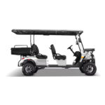 Ranch 4 Seat Electric Golf Cart with Lithium Battery and Tilting Cargo Bed- Silver