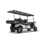Ranch 4 Seat Electric Golf Cart with Lithium Battery and Tilting Cargo Bed- Silver